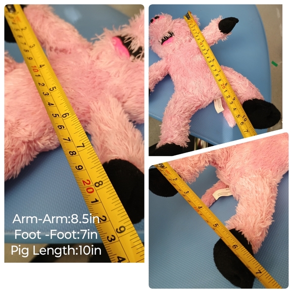 Pig piglet piggy Bashful Fuzzy Light Pink Barn animal animal sitting plush 10in - Picture 11 of 12